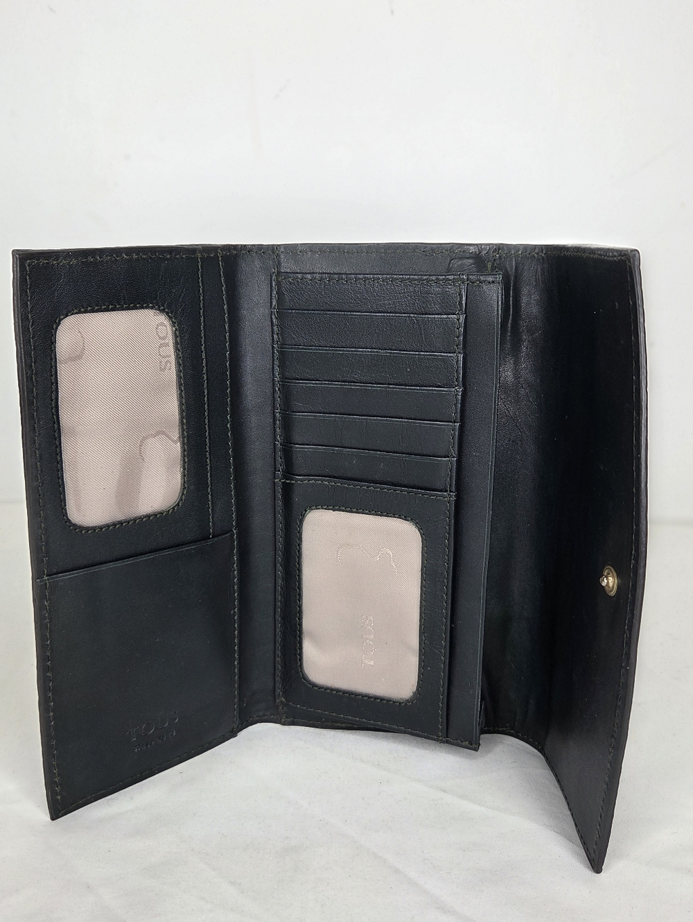 TOUS Dark Green Croc-Embossed Leather Wallet - Picture 6 of 16